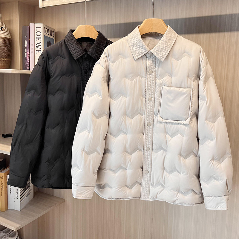 轻薄羽绒外套保暖衬衫式羽绒服