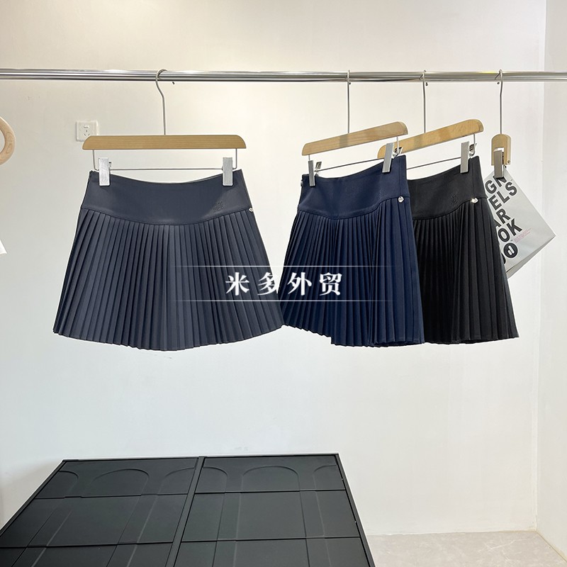 竹纤维立体压褶百褶裙A字半身裙