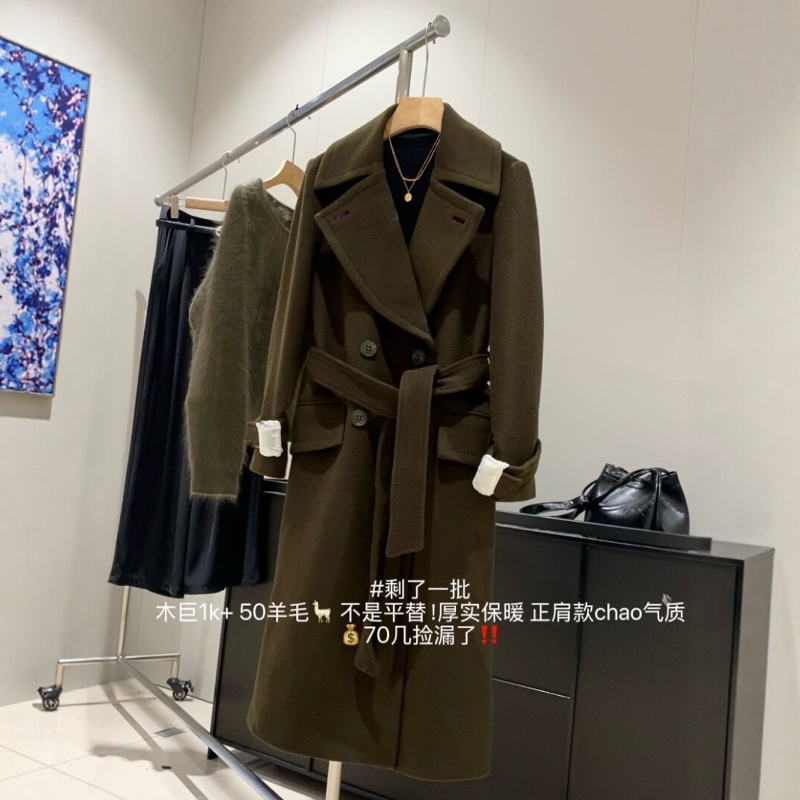 英伦风厚实保暖羊毛呢大衣外套