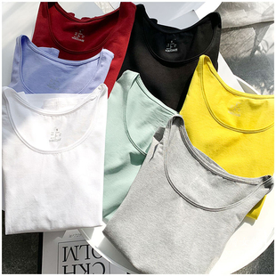 试衣间 T恤衫 新款 弹力棉质纯色圆领短袖 女 2021夏装 日dan
