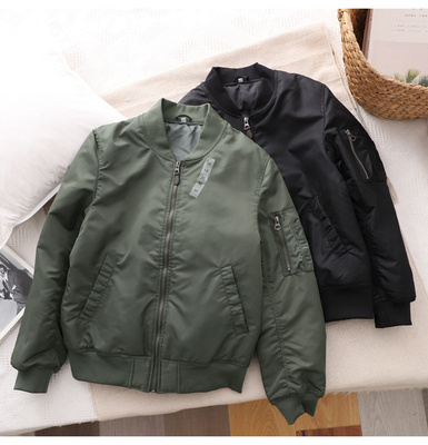日单试衣间情侣款飞行员夹克棉衣