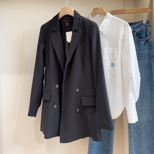 西装 高级感通勤气质休闲宽松双排扣中长款 外套女春 缘货 走老美