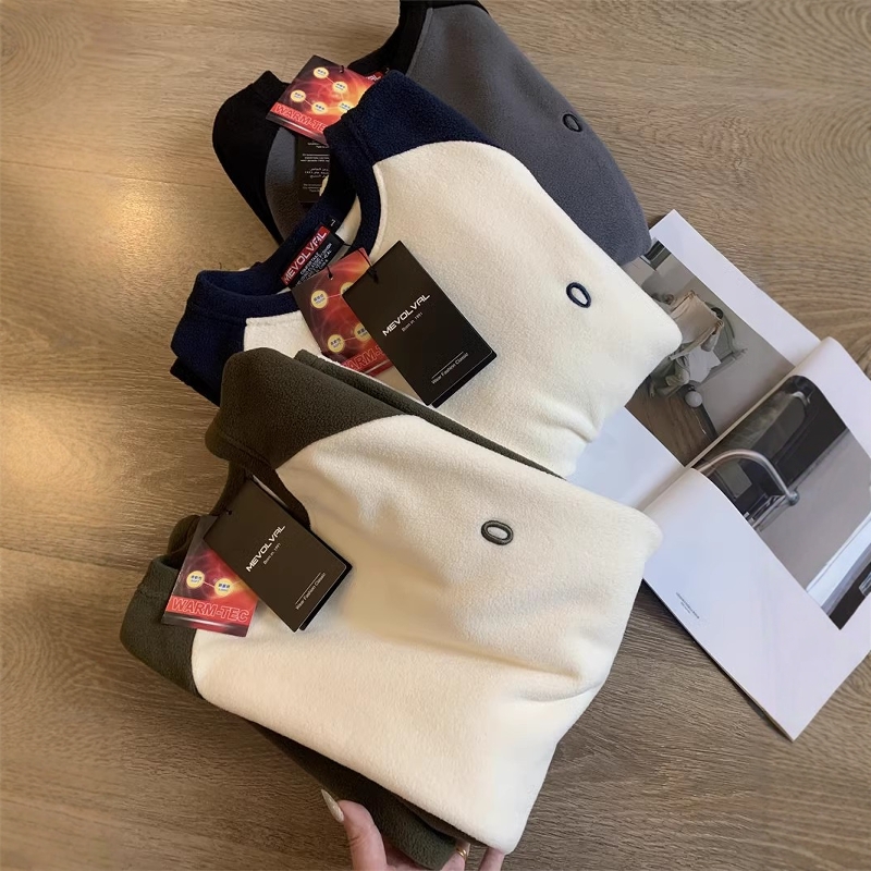 双面摇粒绒加厚抓绒插肩袖卫衣