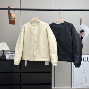 轻盈又保暖 棉衣外套女25秋冬新 羊毛桑蚕丝简约圆领百搭纯色工装