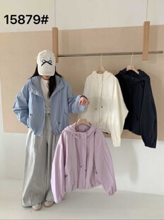 2026早春新款连帽风衣女ins潮宽松百搭轻薄透气纯色短款外套上衣