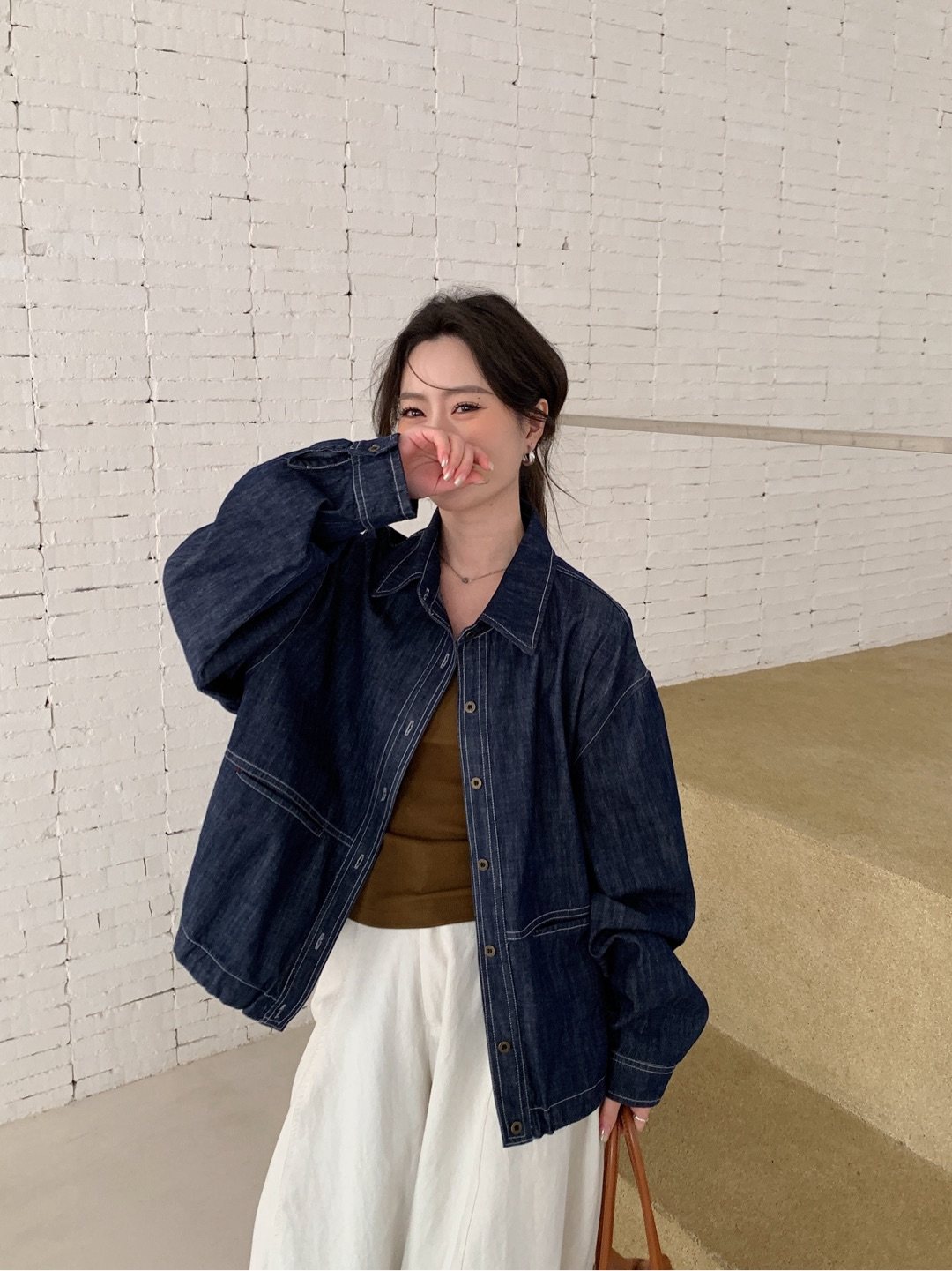 爆款主推！心机下摆抽绳牛仔衬衫女 2026春装宽松休闲衬衣外套,女装/女士精品,衬衫,淘宝优惠券,粉丝福利购,淘宝优惠卷