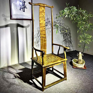 正宗金丝楠木阴沉木大官帽椅小叶桢楠主人椅实木家具榫卯结构书房