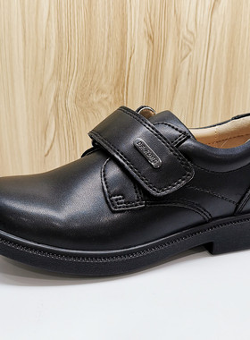 江博士四季男童学生表演防滑透气黑色礼仪皮鞋P2000022学校专用