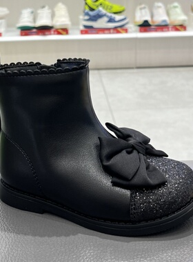 江博士专柜正品2024新秋冬款女童二段保暖学步休闲皮靴子B1501364