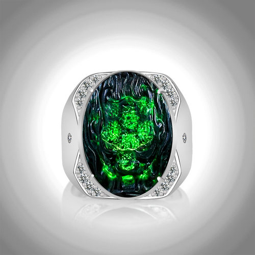 翡翠戒指玉石顾人玉天然