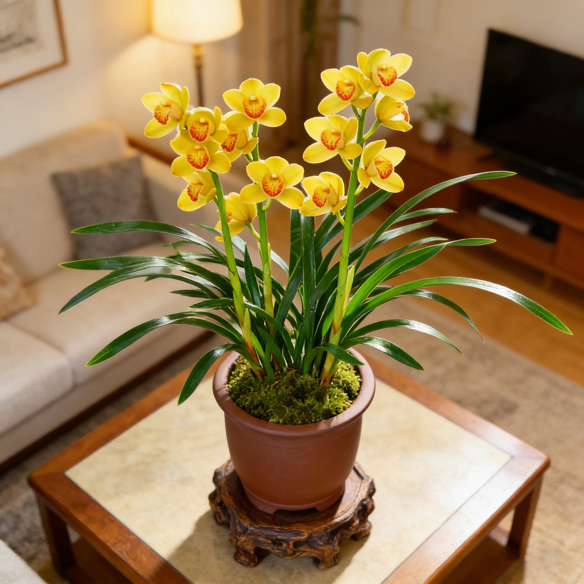 【建兰金盏】兰花苗四季兰名贵盆栽花卉植物室内兰草国兰浓香好养