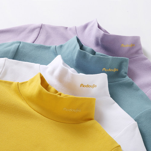 a类儿童中领打底衫秋冬纯棉内搭