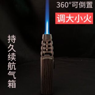 电子充气打火机防风直冲抖音创意喷枪艾灸雪茄高温焊枪大容量