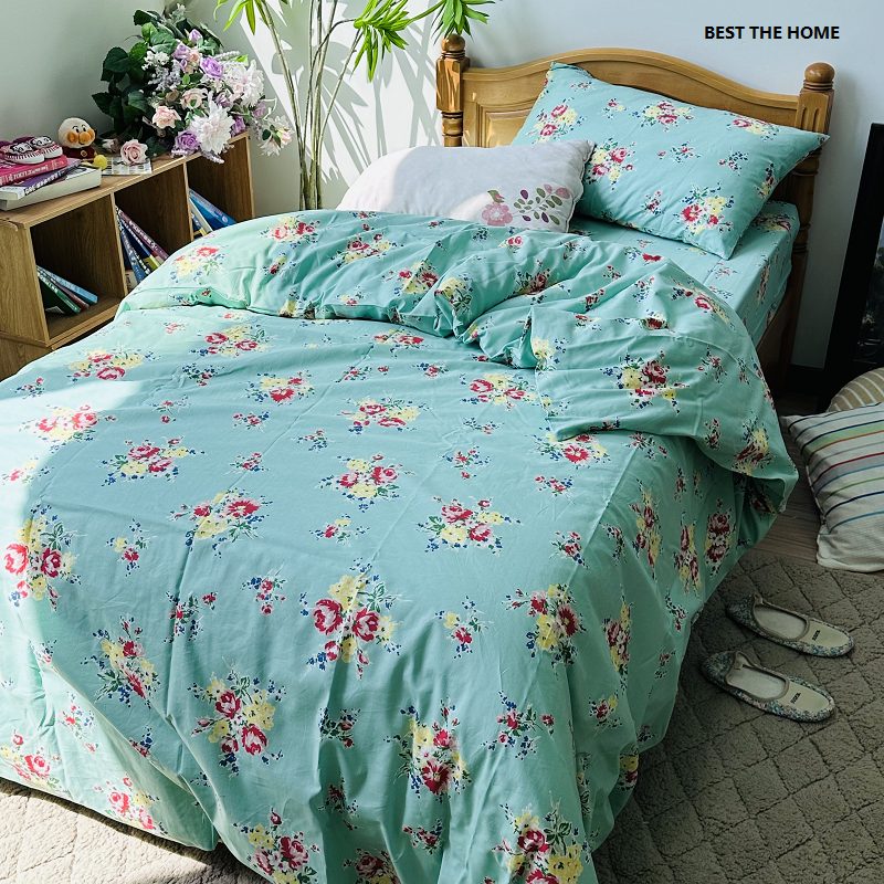 春夏薄款 日单 全棉40支印花床上用品 枕套 被套 床单 四件套