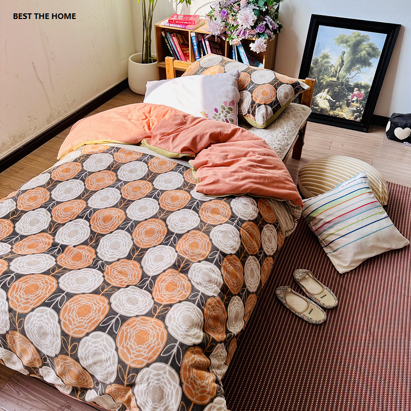 冬季款 日单 仿皮毛摇粒绒配全棉绒布 床上用品 枕套 被套 床单