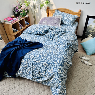 冬季款 日本订单 全棉印花绒布床上用品 枕套被套床单床笠四件套