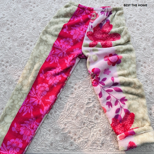 出口日单 冬季加厚款印花珊瑚绒家居裤 断码特价清仓