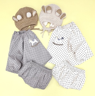 日单cottoli小木马套装新款男童女童宝宝春秋长袖裤子纯棉上衣