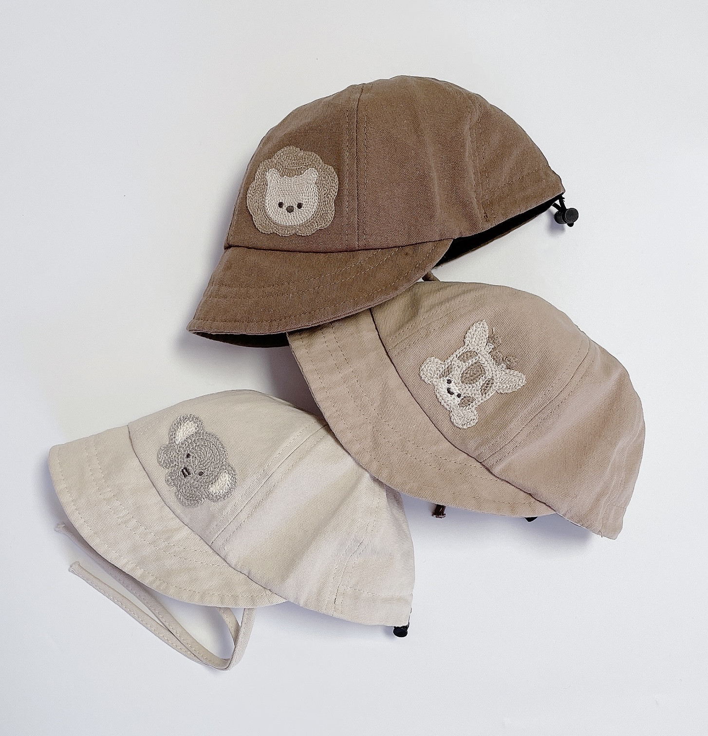 日单cottoli宝宝童帽春秋新款卡通动物遮阳帽渔夫帽纯棉男宝男孩