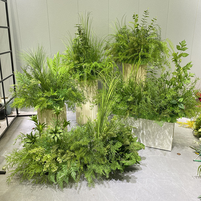 造景花艺森系场景路引仿真花绿植道具装饰婚礼布置假花婚庆地花排