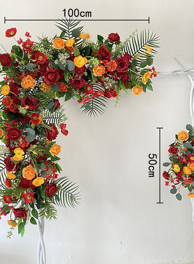 商场店铺橱窗酒店餐厅花艺装饰挂花排婚庆礼布置架子绢花仿真花