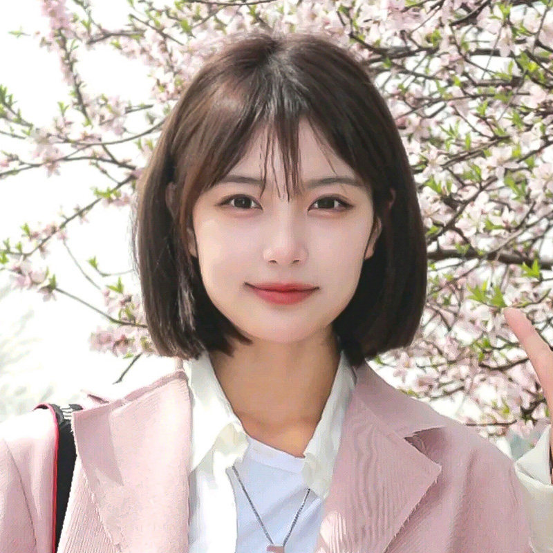 美宿假发女短发日系减龄波波头空气刘海全头套式2021年时尚假发套