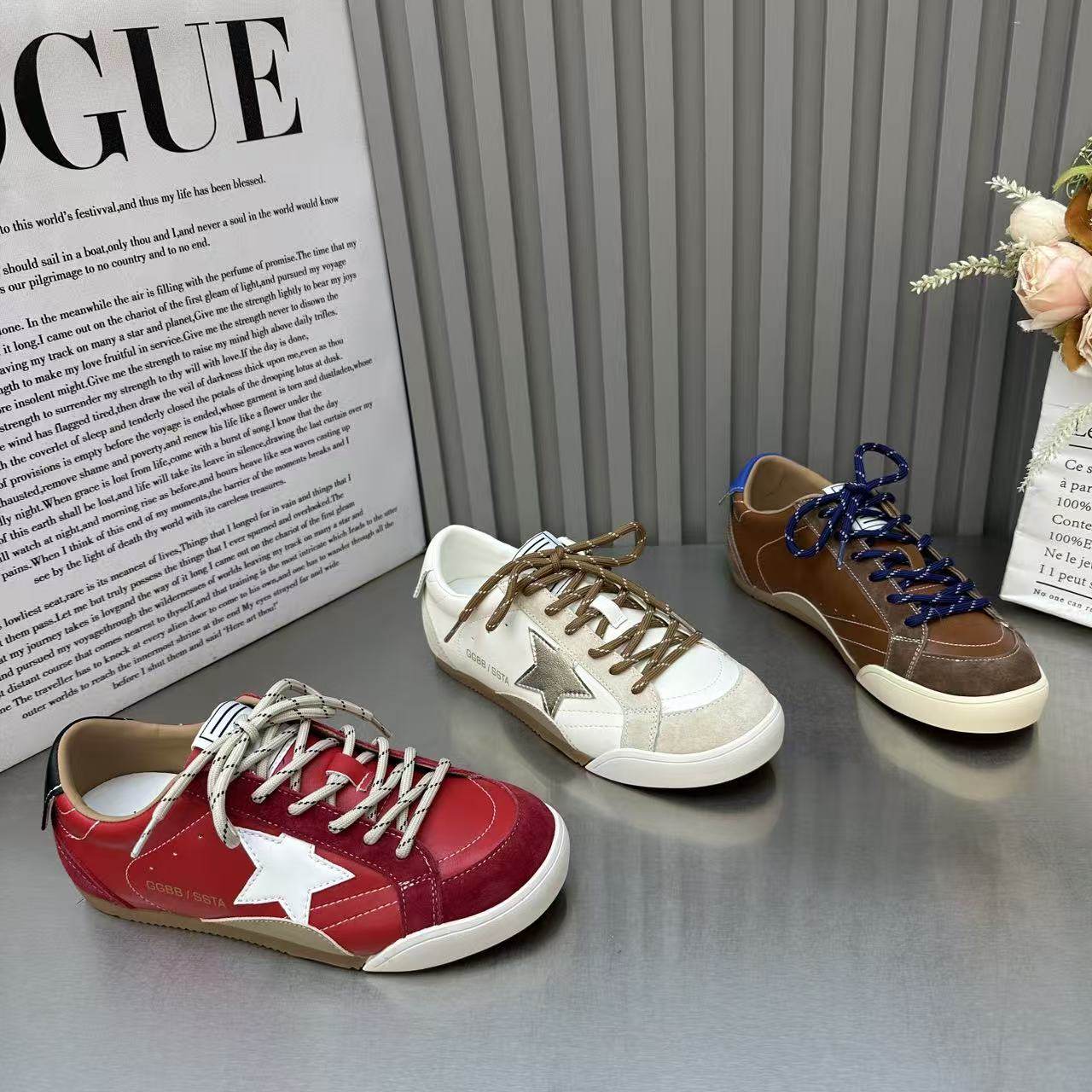 2026新款春季复古星星做旧德训鞋女轻便圆头厚底系带拼色休闲板鞋,女鞋,棉鞋,淘宝优惠券,粉丝福利购,淘宝优惠卷