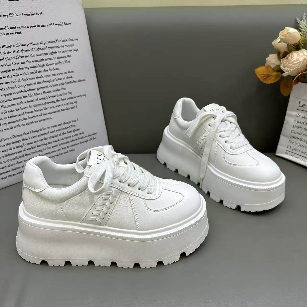 韩版饼干底小个子松糕鞋女2026新款厚底增高时尚百搭简约运动板鞋,女鞋,棉鞋,淘宝优惠券,粉丝福利购,淘宝优惠卷