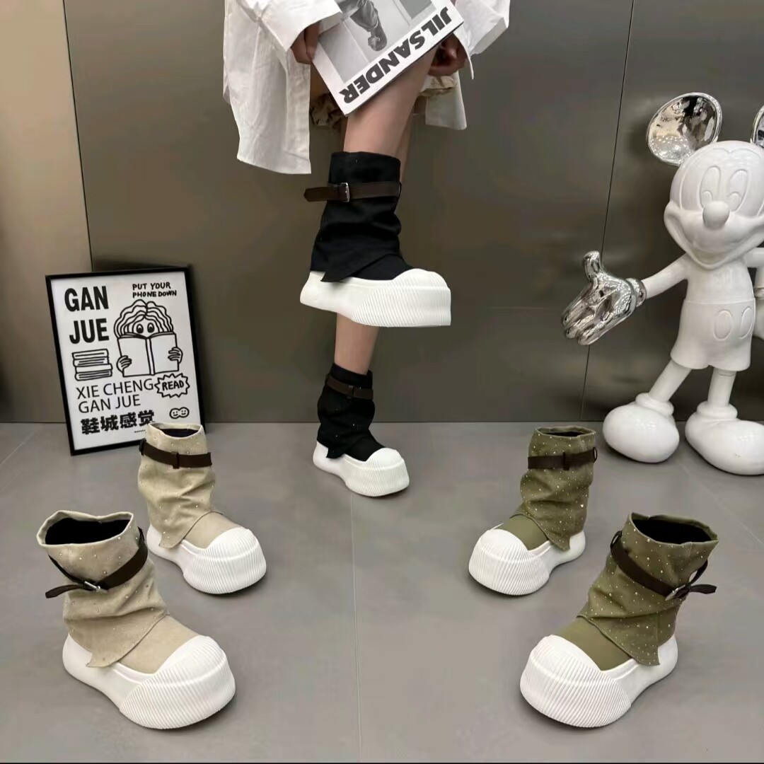 2026新款松糕厚底增高马丁靴女百搭休闲小个子裤管时尚爆款堆堆靴