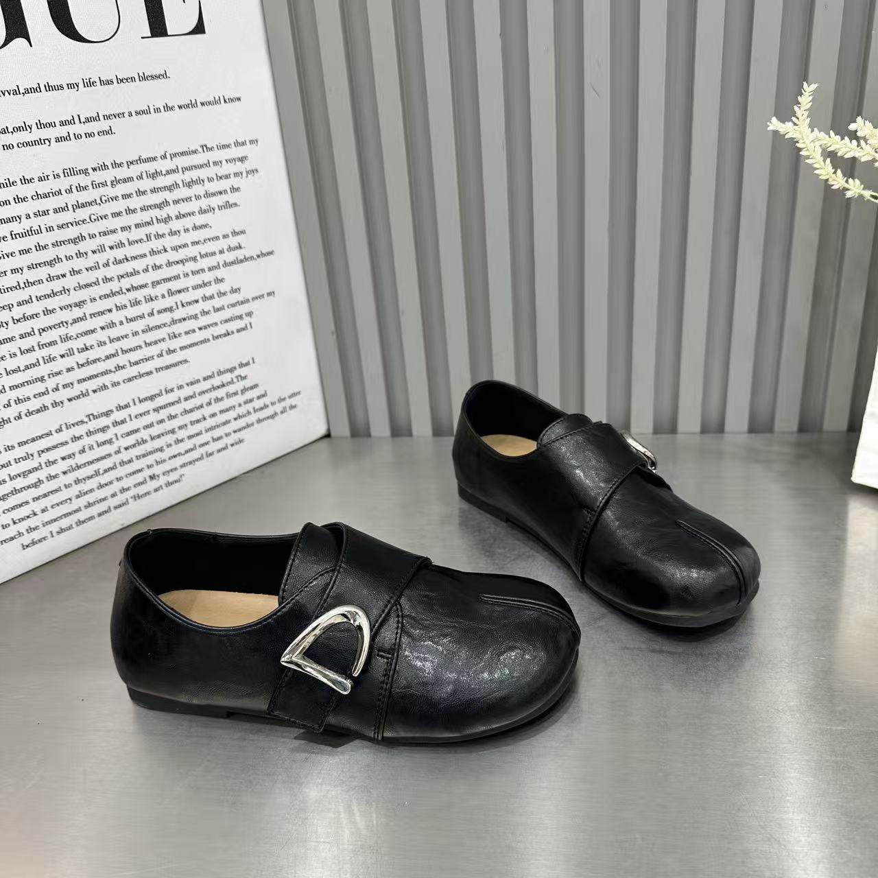 欧货圆头粗跟小众休闲鞋女2026年新款一脚蹬软夹趾厚底圆头乐福鞋,女鞋,棉鞋,淘宝优惠券,粉丝福利购,淘宝优惠卷