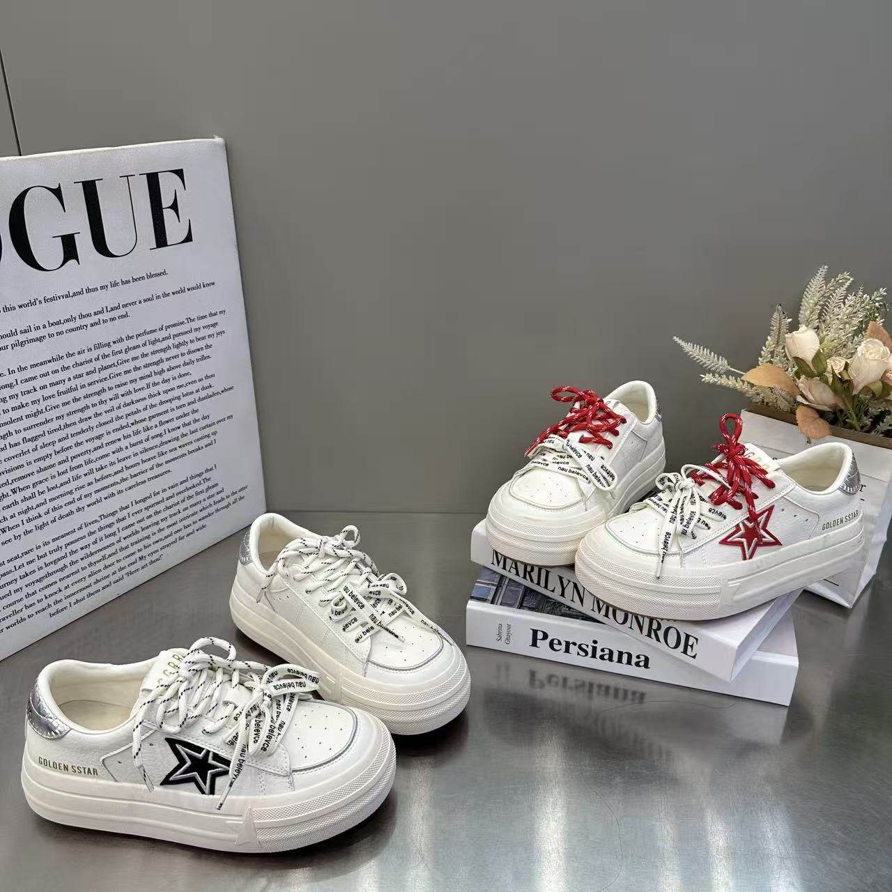 欧货内增高拼色星星德训鞋女2026新款厚底双系带百搭做旧休闲板鞋,女鞋,棉鞋,淘宝优惠券,粉丝福利购,淘宝优惠卷
