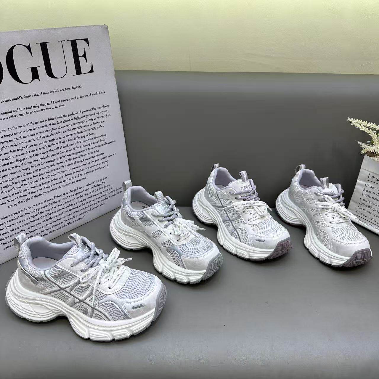 欧货增高厚底老爹鞋女2026年春夏新款网面透气舒适休闲系带运动鞋