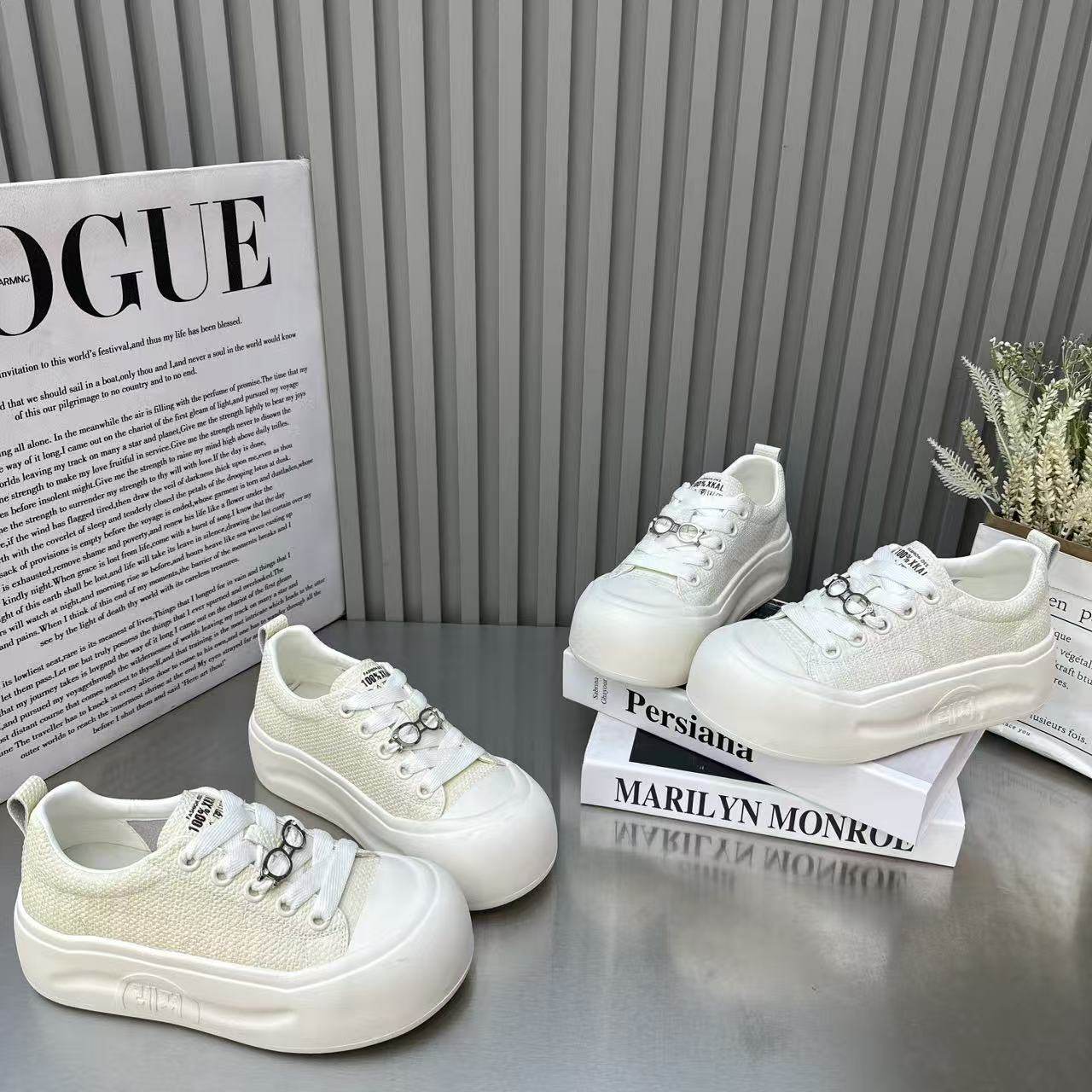 韩版ins大头厚底小白鞋女2025春季新款百搭运动单里休闲简约板鞋,女鞋,棉鞋,淘宝优惠券,粉丝福利购,淘宝优惠卷