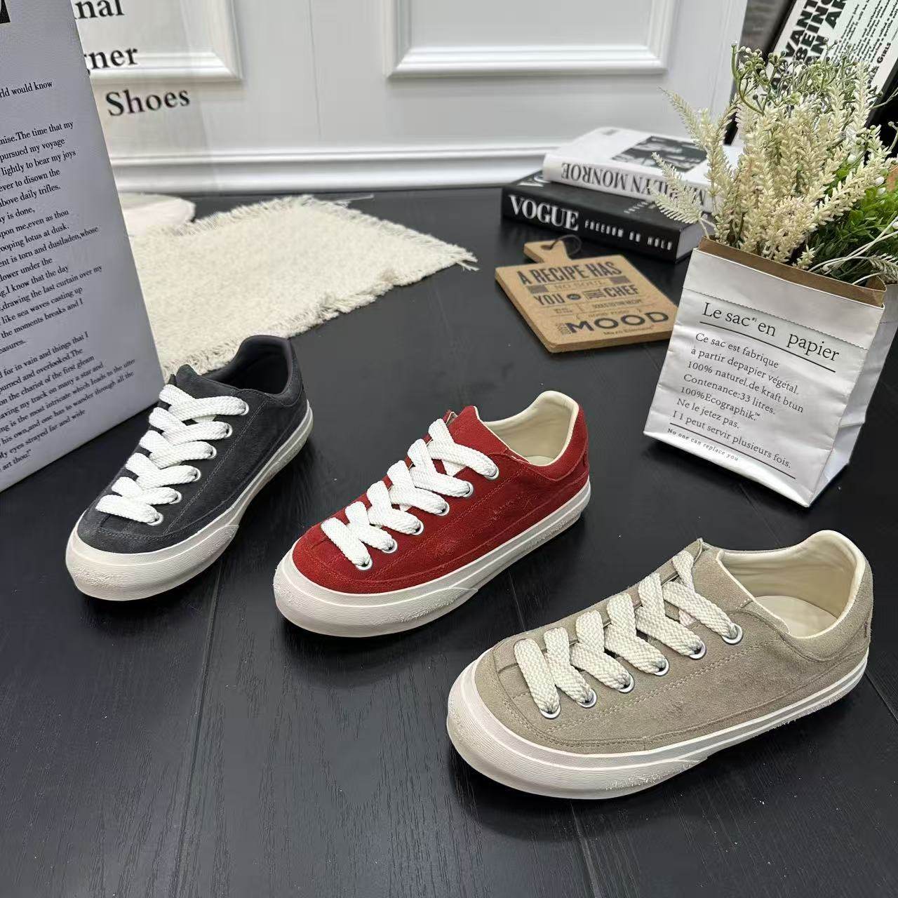 欧货2026年新款春季磨砂复古休闲板鞋女小众厚底单里时尚百搭单鞋,女鞋,棉鞋,淘宝优惠券,粉丝福利购,淘宝优惠卷