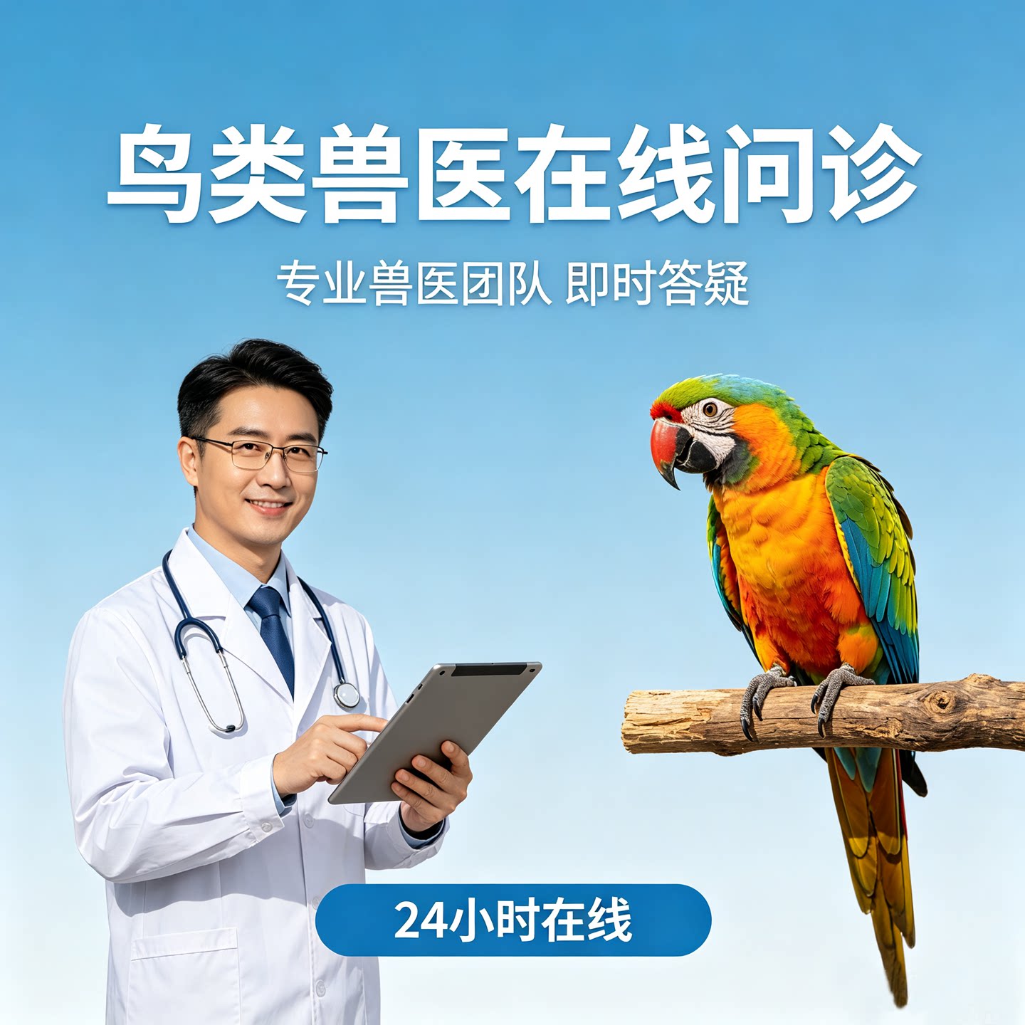 鹦鹉医生宠物医生在线问诊24小时玄凤虎皮牡丹鸟类问诊看病鸟兽医