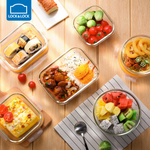 乐扣乐扣玻璃保鲜盒套装 微波炉专用碗便当饭盒上班族学生6件套