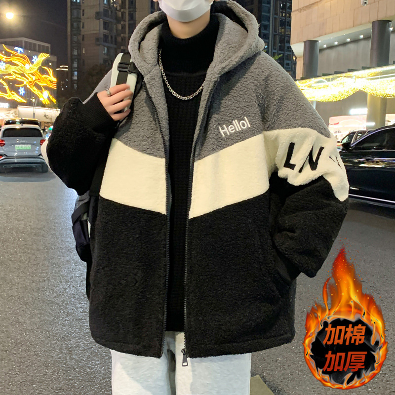 青少年羊羔绒加厚棉服