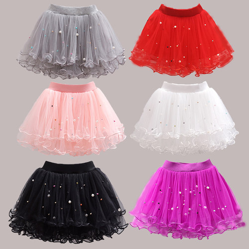 半身裙短裙网纱裙百褶裙韩版女童