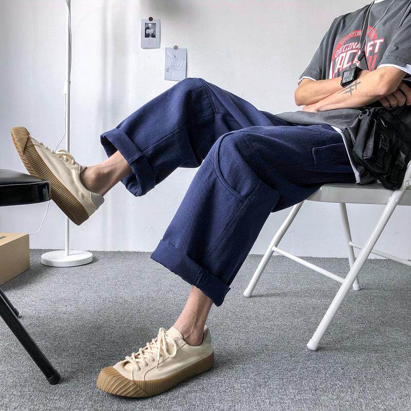 春季ins工装裤男士潮牌宽松直筒阔腿束脚裤学院风抽绳运动裤布裤在类目 男装, 休闲裤中 - 来自Buy2taobao.com提供专业的淘宝代购服务