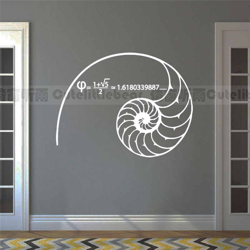 数学公式贴纸斐波那契螺旋黄金比例 1.618科学教室班级文化墙贴画