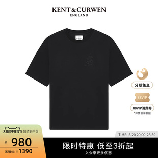 T恤K4970EI091 玫瑰刺绣凉感抗菌短袖 肯迪文春夏新品 KENT&CURWEN