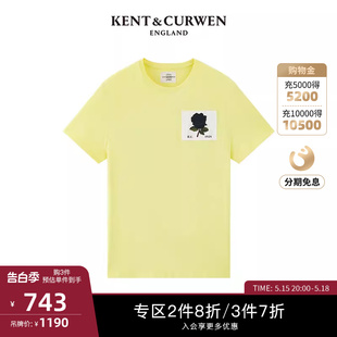 T恤K4570EI021 KCKENT&CURWEN 肯迪文情侣男女多色玫瑰短袖