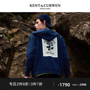 新品 男女同款 肯迪文春季 KENT&CURWEN 连帽拉链卫衣外套K4868EI071