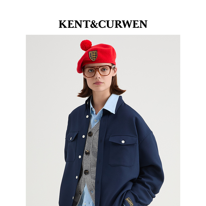 KENT&CURWEN/肯迪文2024年秋冬系列男士宽松廓形衬衫夹克女士同款
