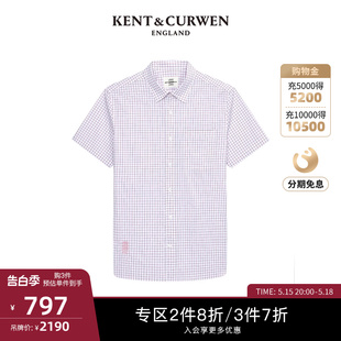 纯棉格纹衬衫 KENT&CURWEN 24春夏新品 K4966EI031 肯迪文男士 男士