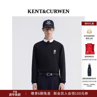 KENT&CURWEN 三狮徽章空气层棉质圆领卫衣 肯迪文2025秋冬男女款