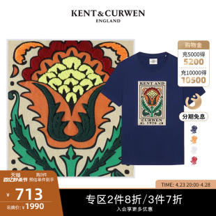 T恤多彩纯棉K4770EI101 短袖 肯迪文玫瑰刺绣男女同款 KENT&CURWEN