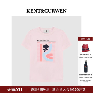 纯棉T恤 女士印花圆领短袖 KENT&CURWEN 肯迪文2025夏季