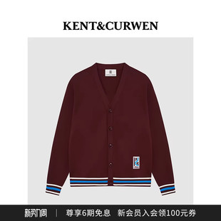 外套 撞色边玫瑰徽章针织开衫 KENT&CURWEN 肯迪文秋冬系列男士