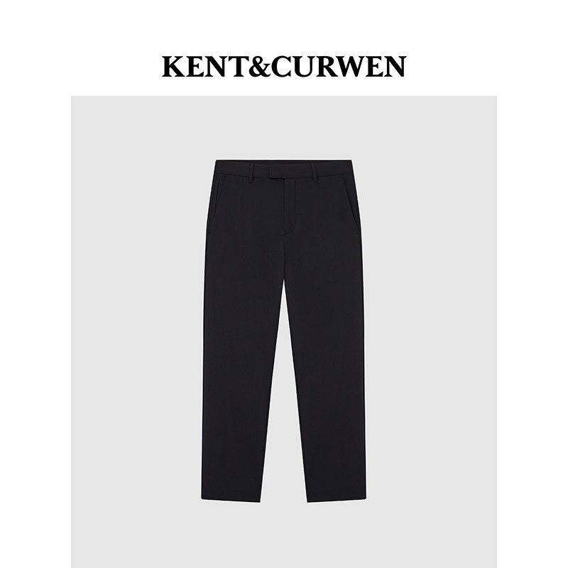 KENT&CURWEN肯迪文春夏男士弹力经典无褶修身直通商务休闲裤长裤